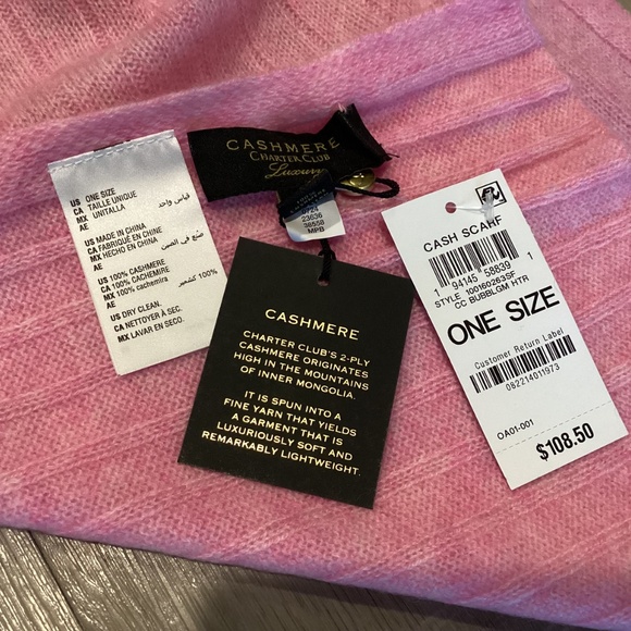 Charter Club Ribbed 100% Cashmere Scarf - Picture 6 of 7